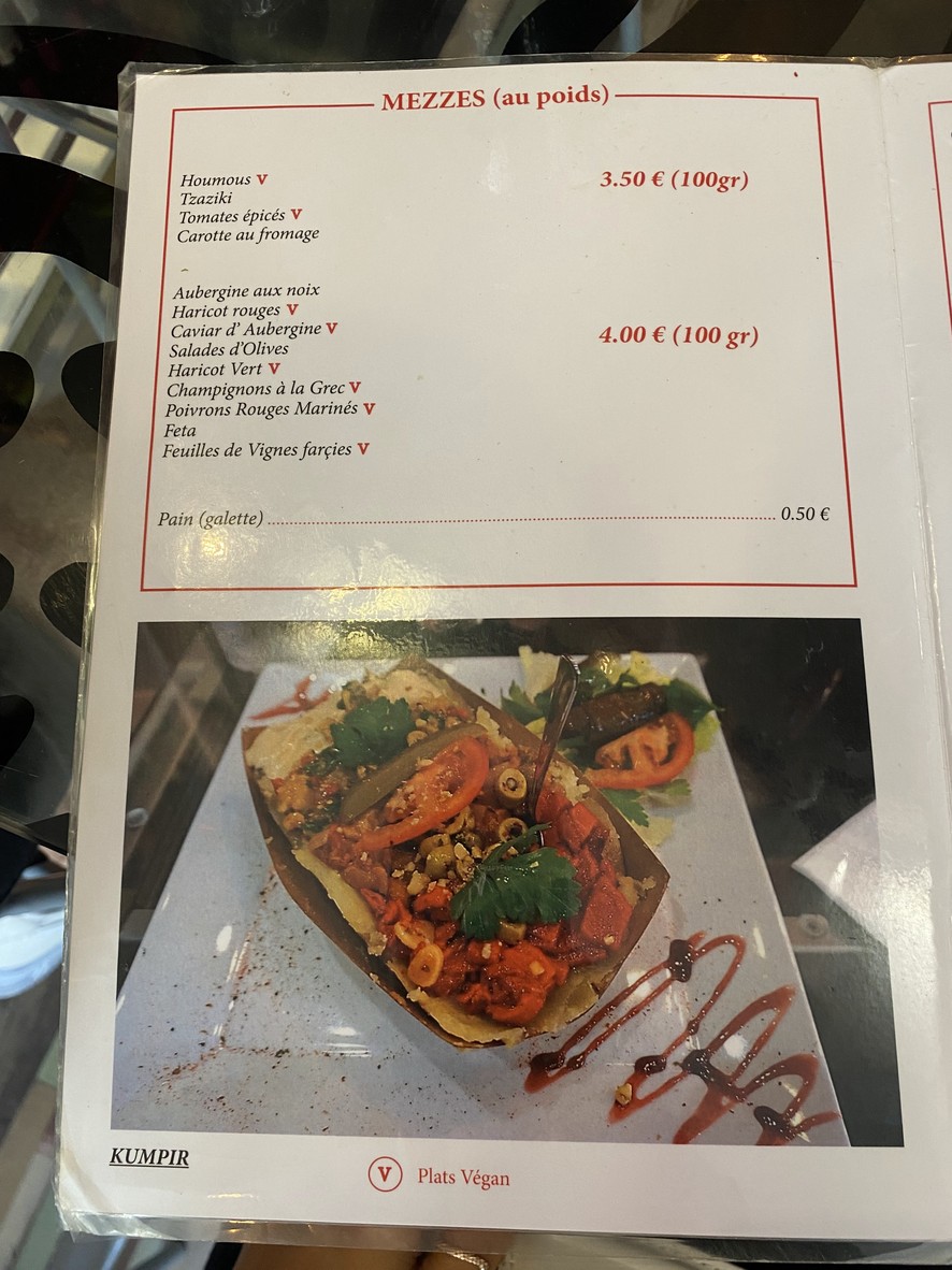 Le Mezze du chef çig köfte menu 1