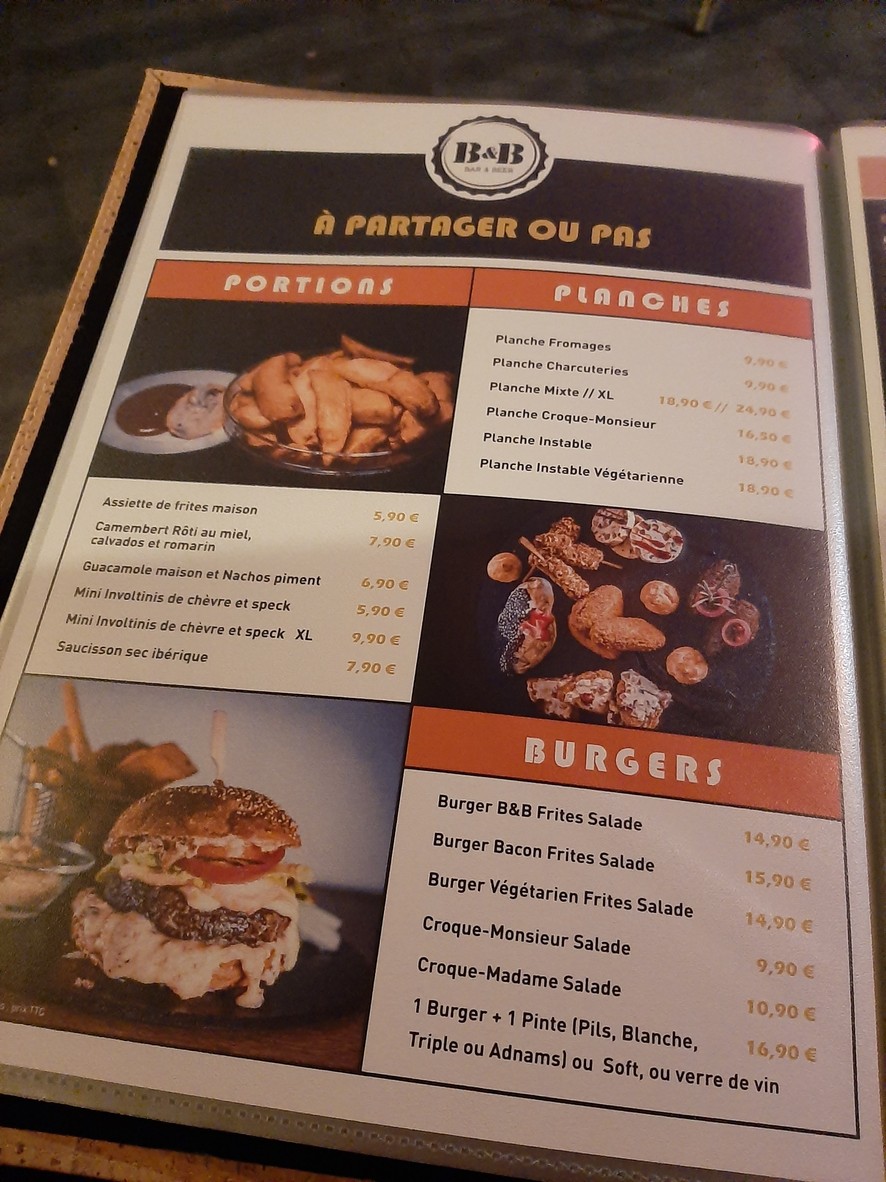 Bar & Beer Ménilmontant menu 1