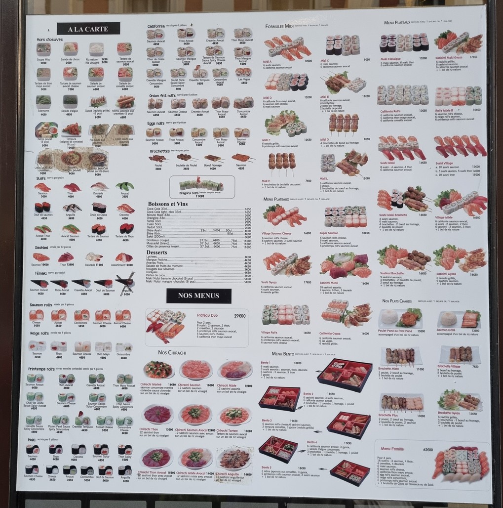 Sushi Village menu 1