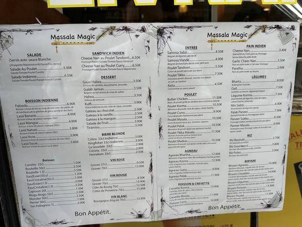 Masala Magic - restaurant indien Paris 5- traiteur indien