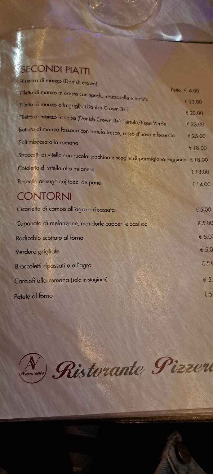 Pizzeria Ristorante Novecento menu 3
