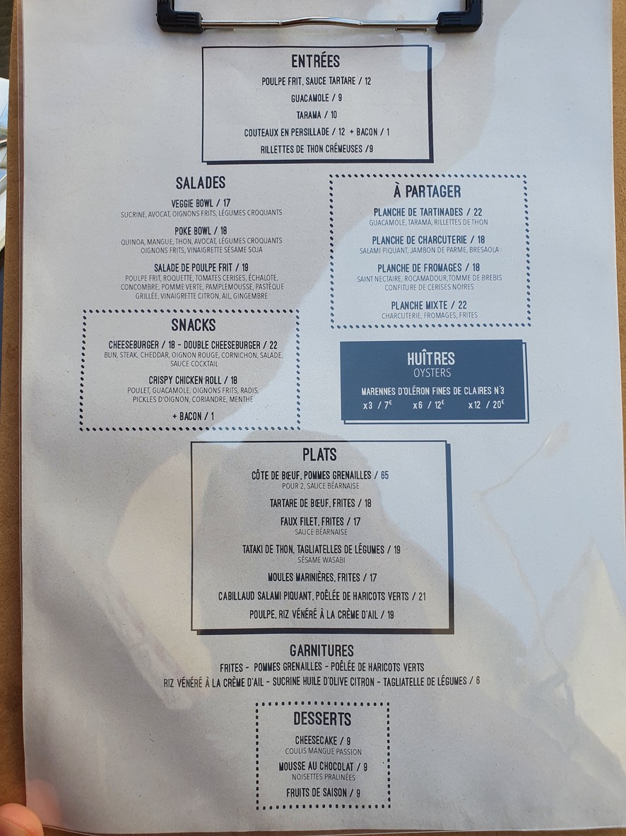 Comptoir Du Marche menu 1