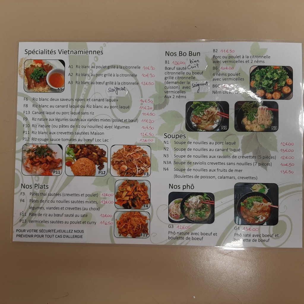 La Gourmandise menu 2