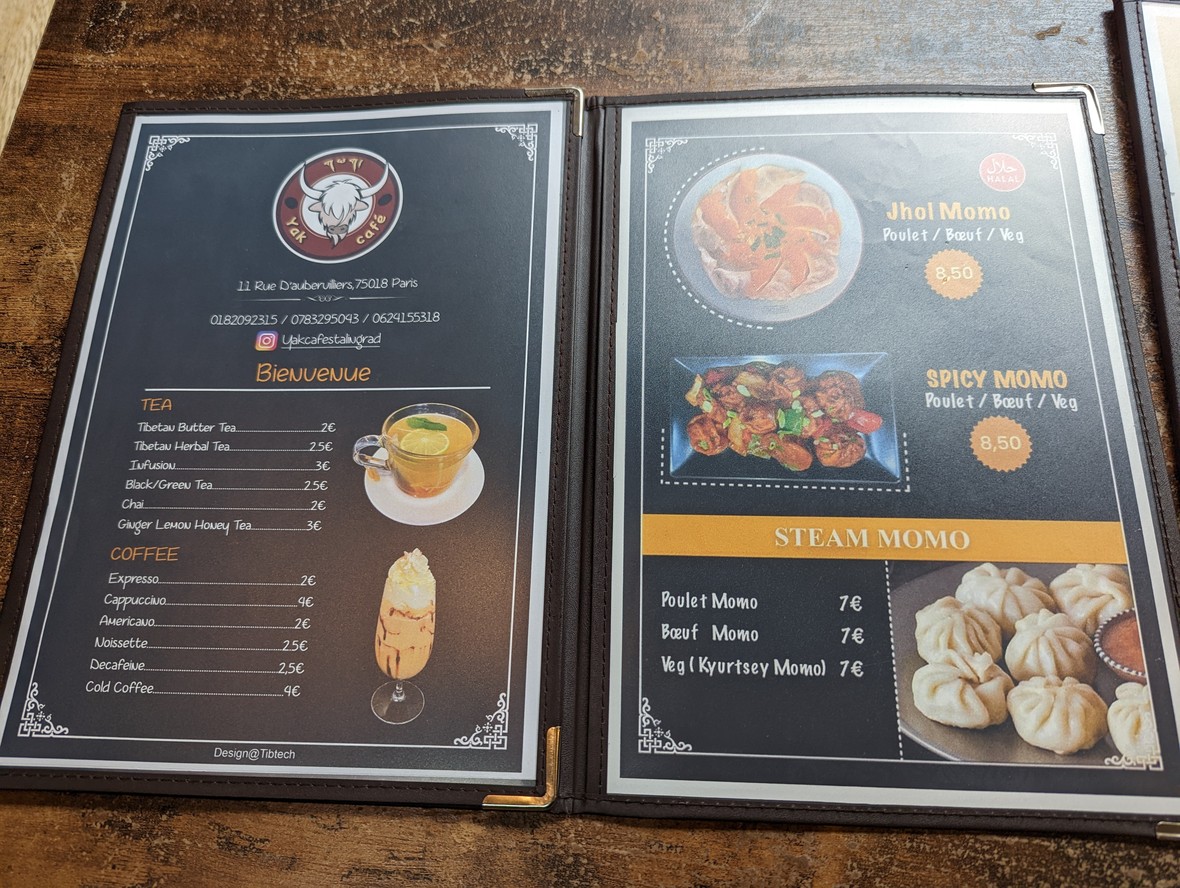 Yak Café menu 2