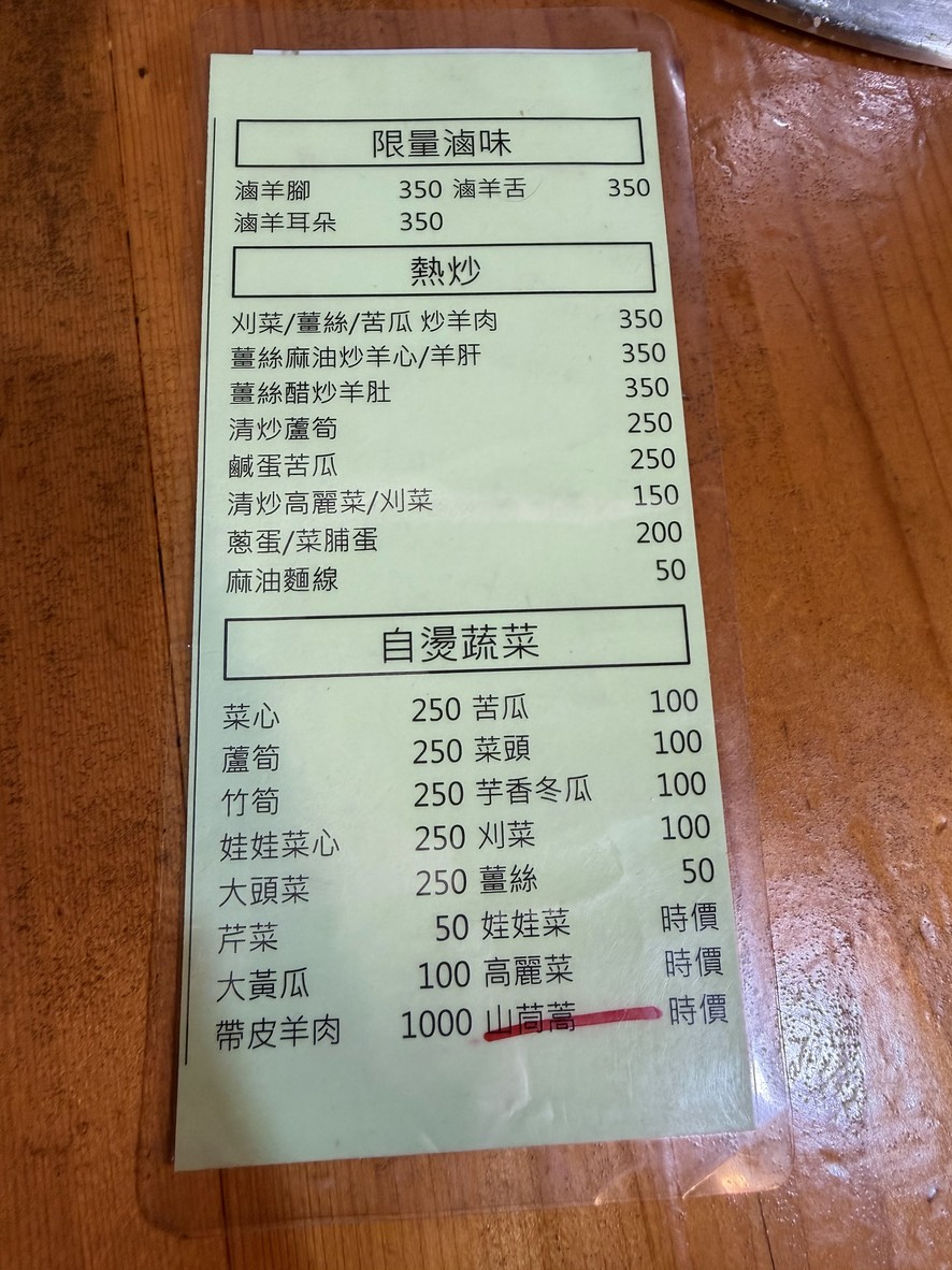 Lín jiā shūcài yángròu lú menu 2