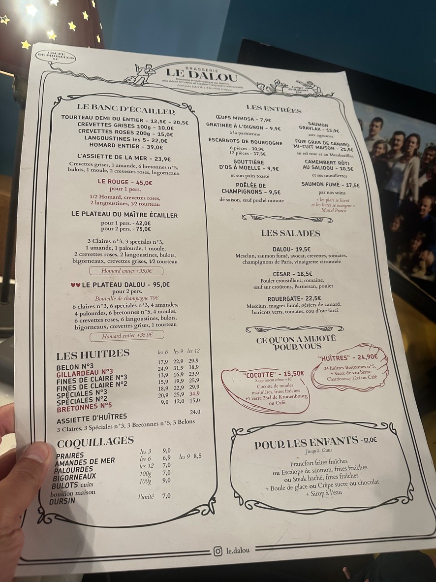 Le Dalou menu 3