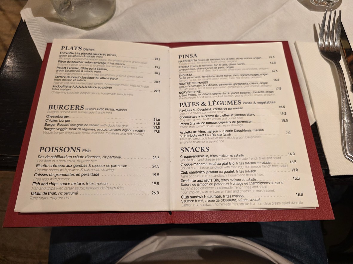 Le Florès menu 2