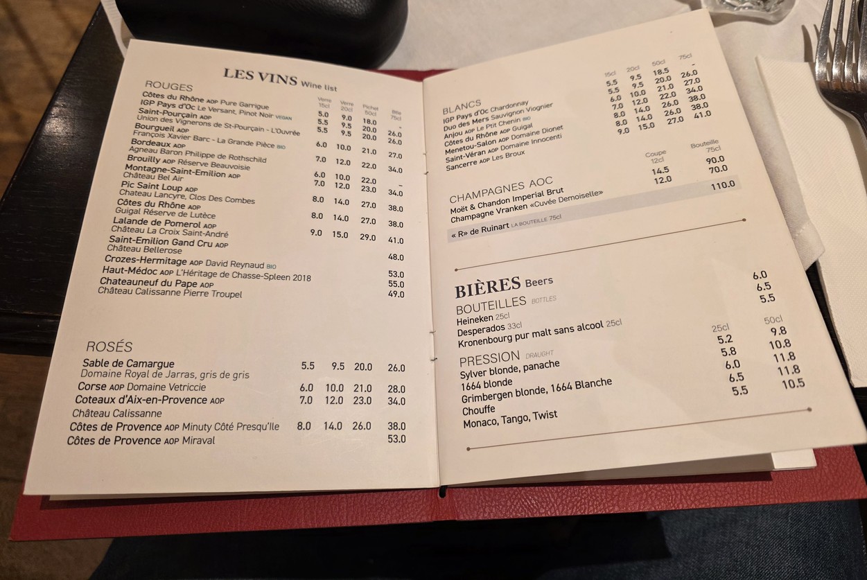 Le Florès menu 4