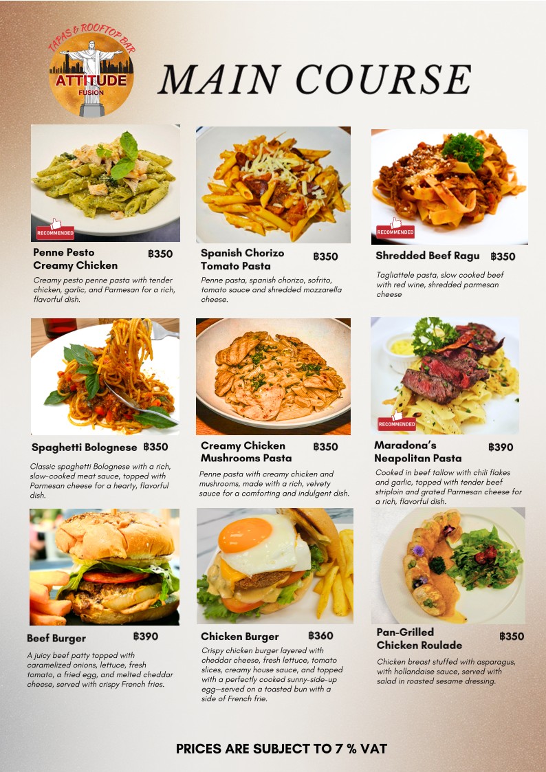 Attitude Fusion Tapas & Cocktail Bar menu 3