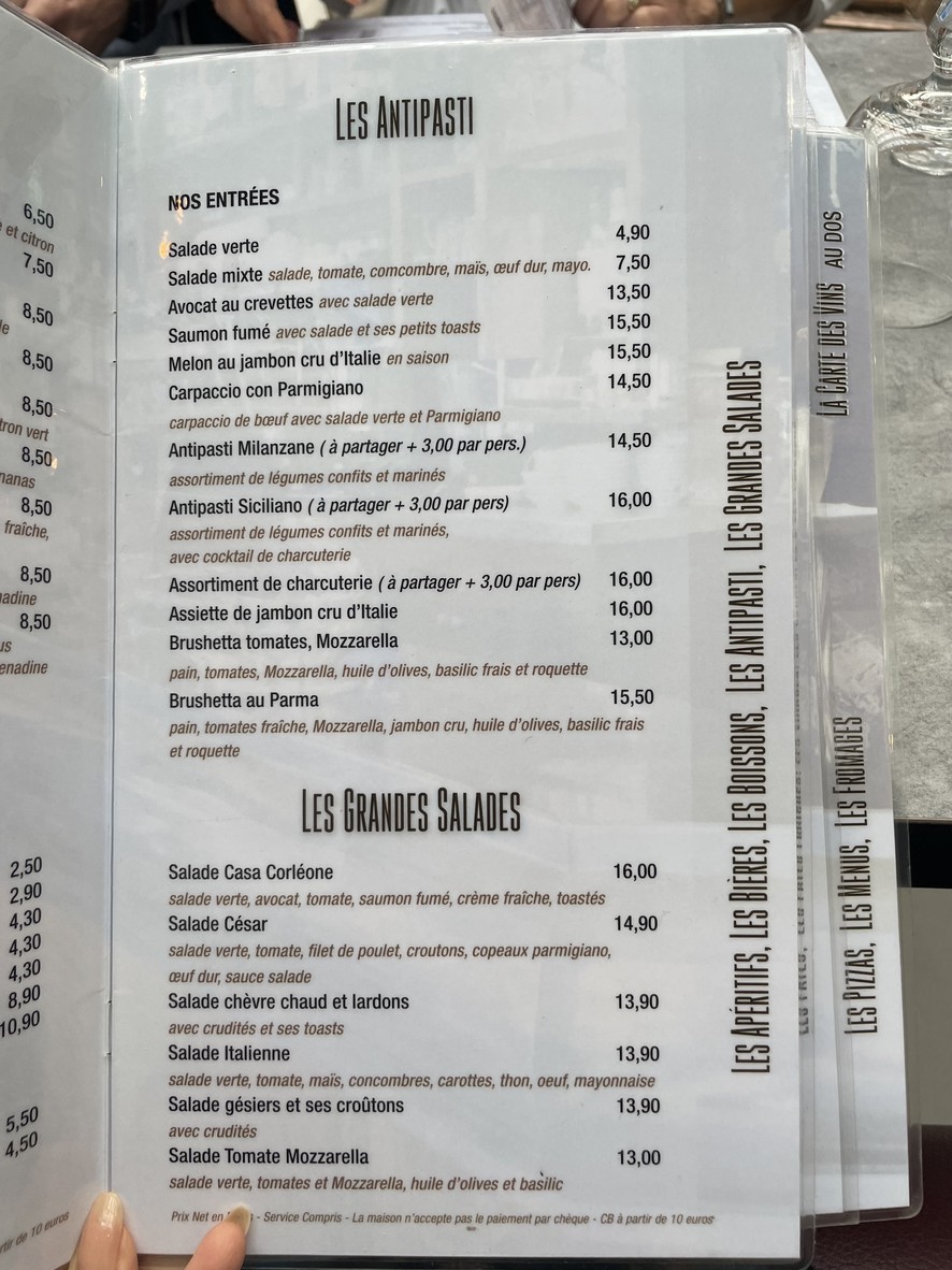 Casa Corléone menu 2
