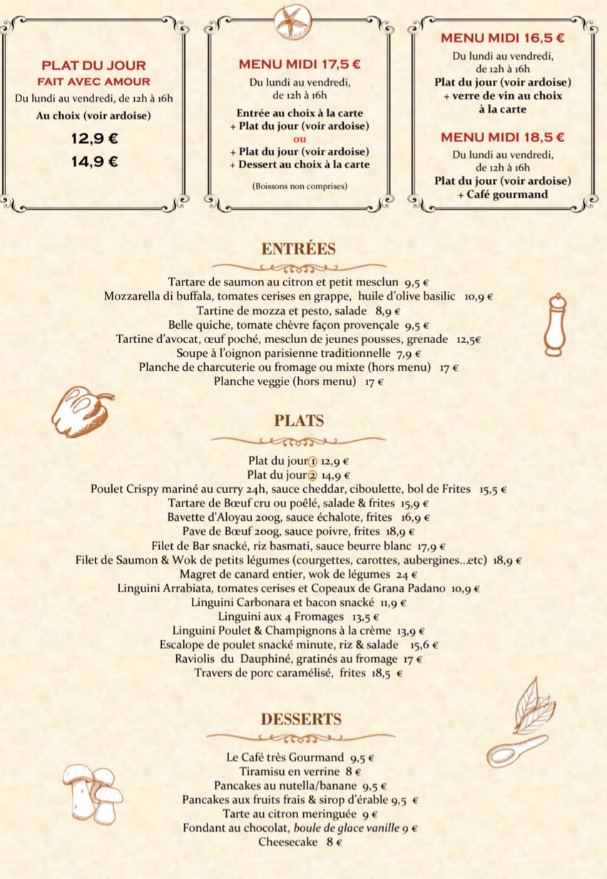 Chez Gaston menu 3