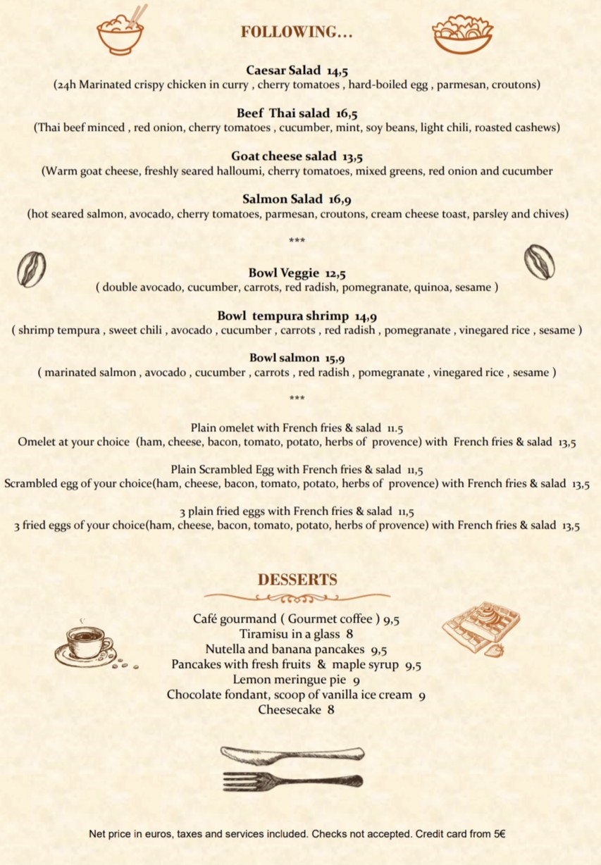 Chez Gaston menu 5