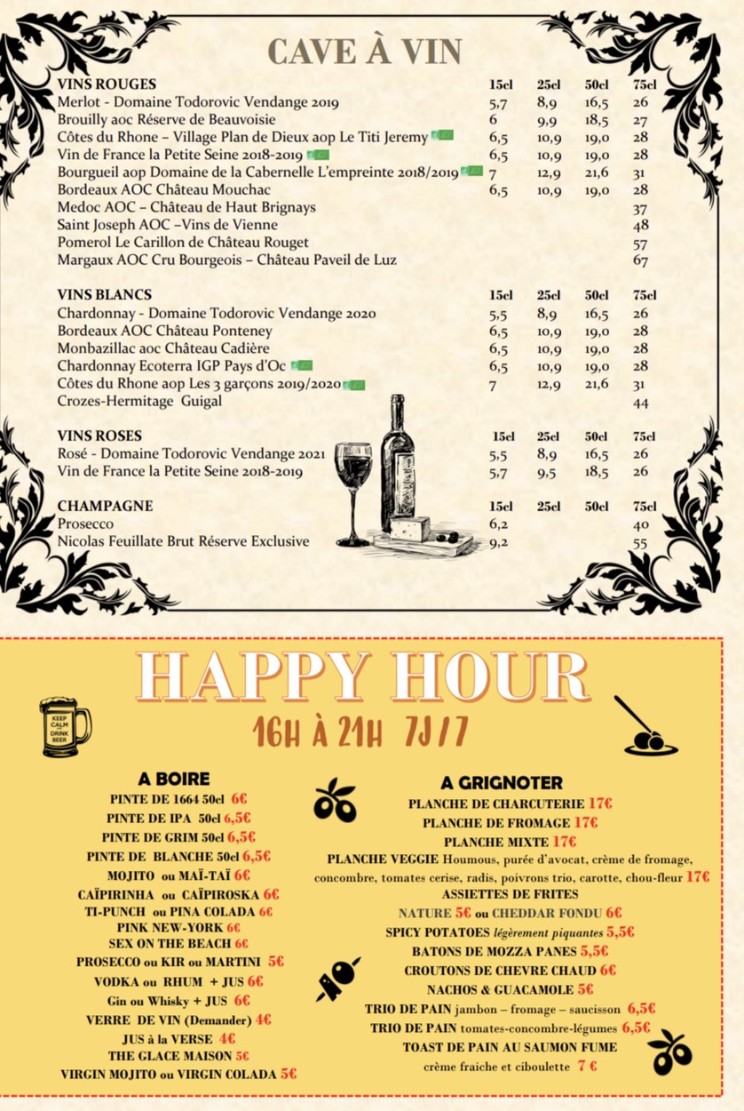 Chez Gaston menu 7