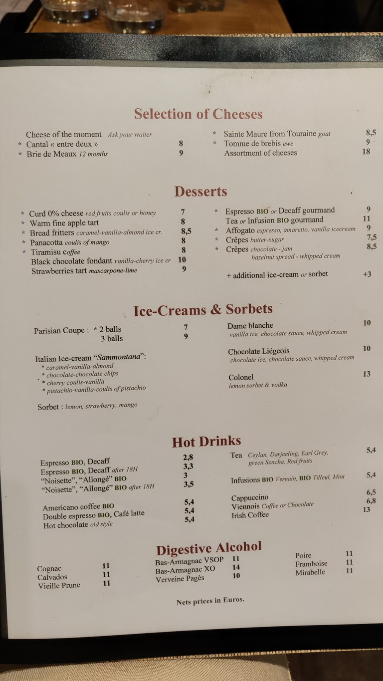 Le Passy menu 2