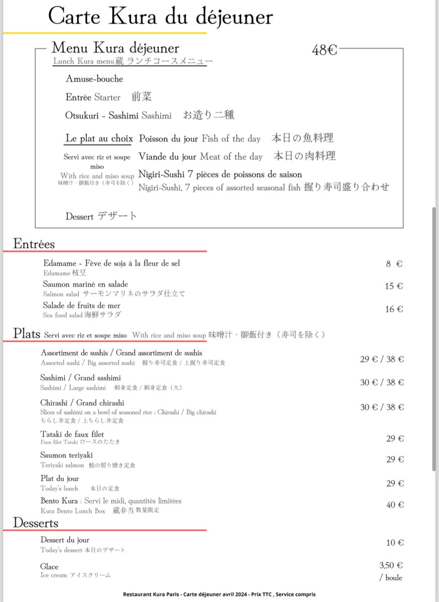 Kura menu 1