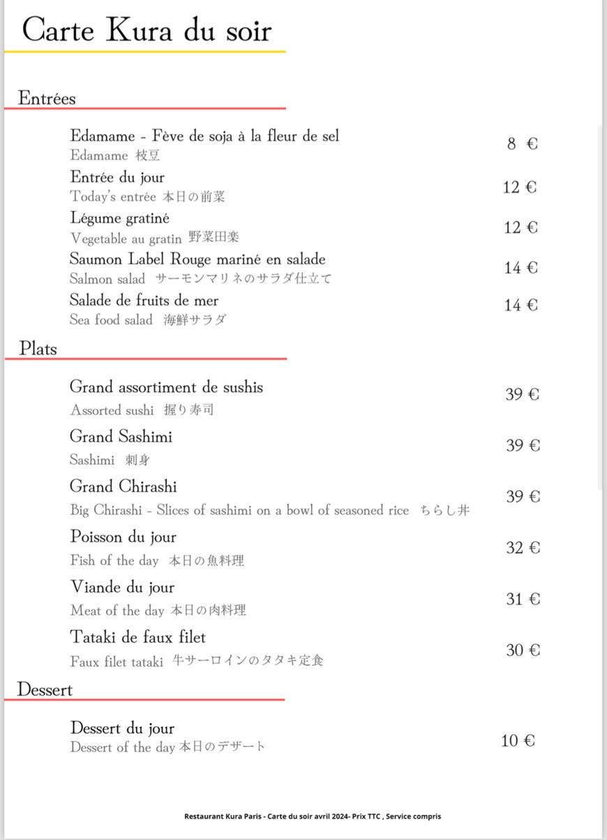 Kura menu 2