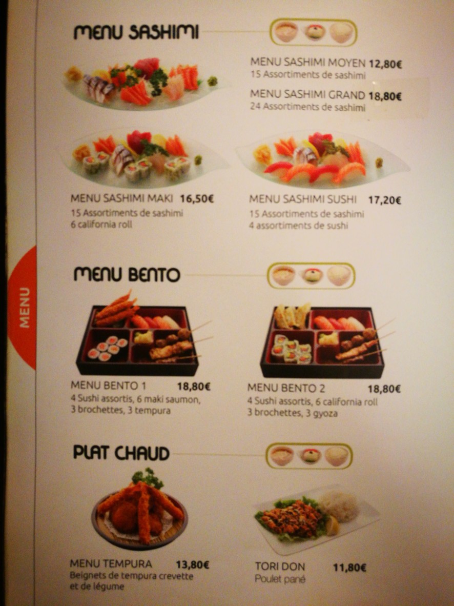 Yoko Sushi menu 2