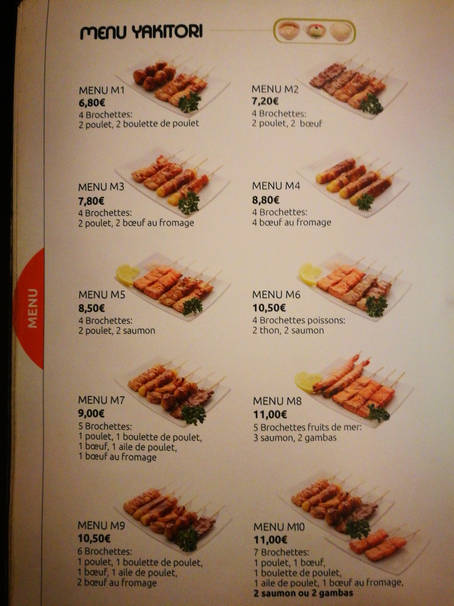 Yoko Sushi menu 3