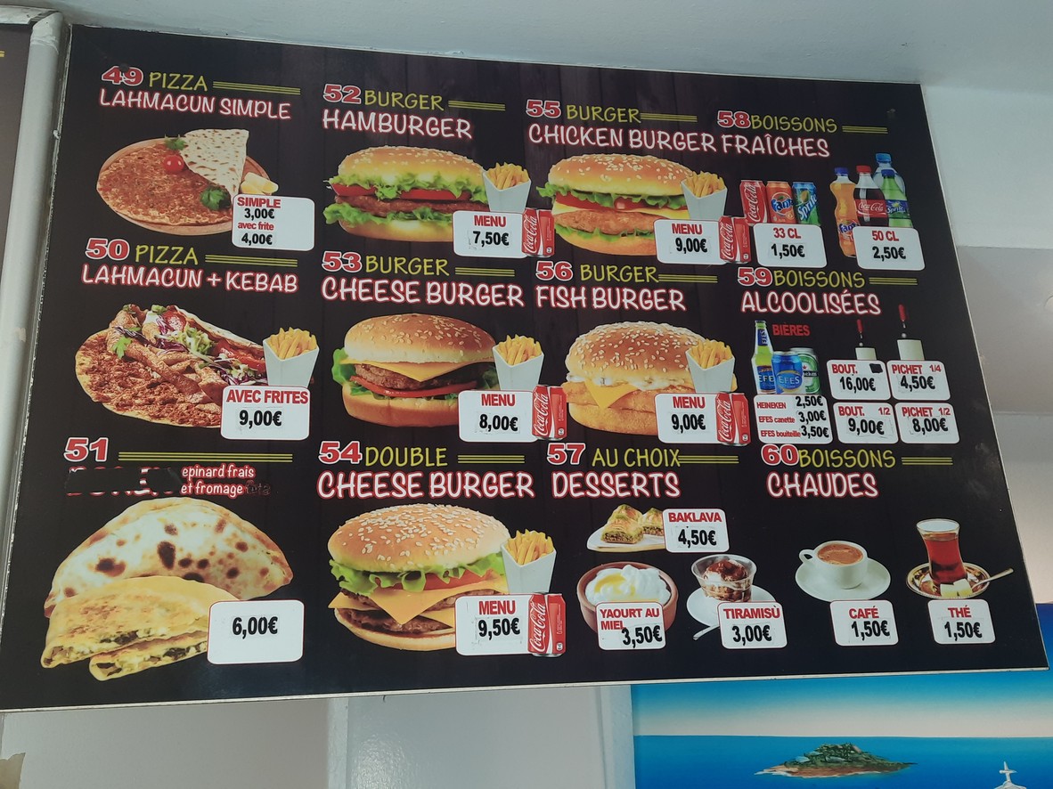 Restaurant Bolivar Specialites Turques menu 3