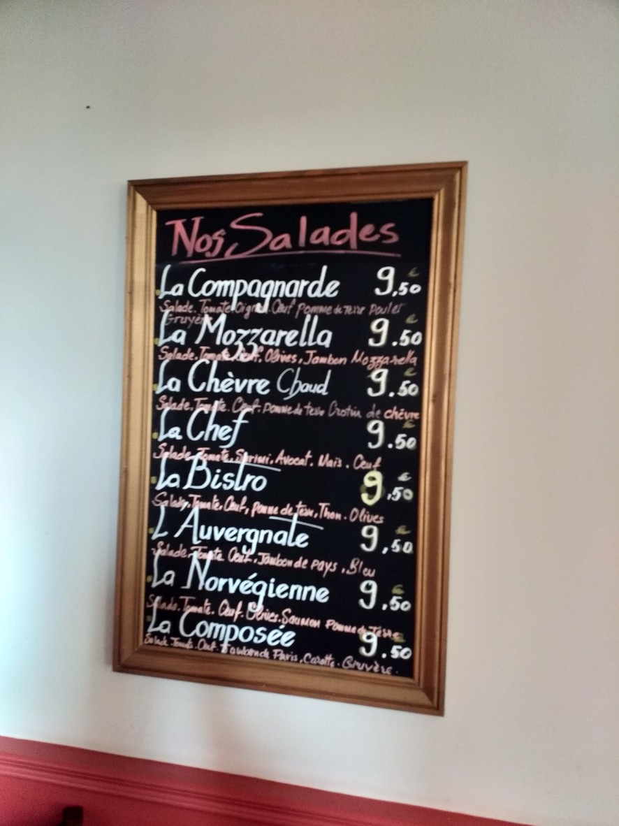 LE BISTROT menu 2