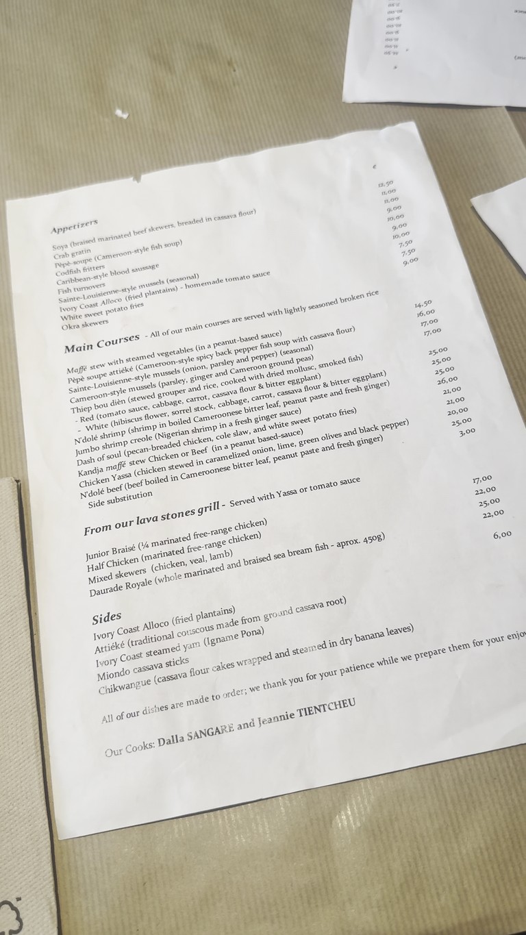 Waly-Fay menu 1