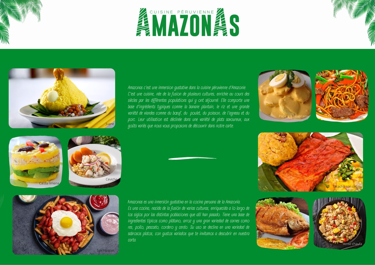 Amazonas cuisine péruvienne menu 1