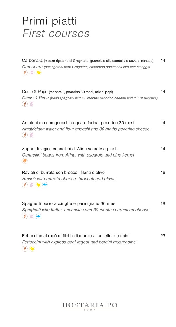 Hostaria Po menu 2