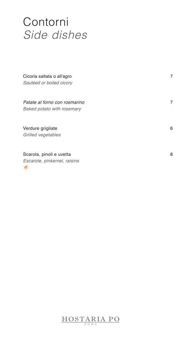 Hostaria Po menu 4