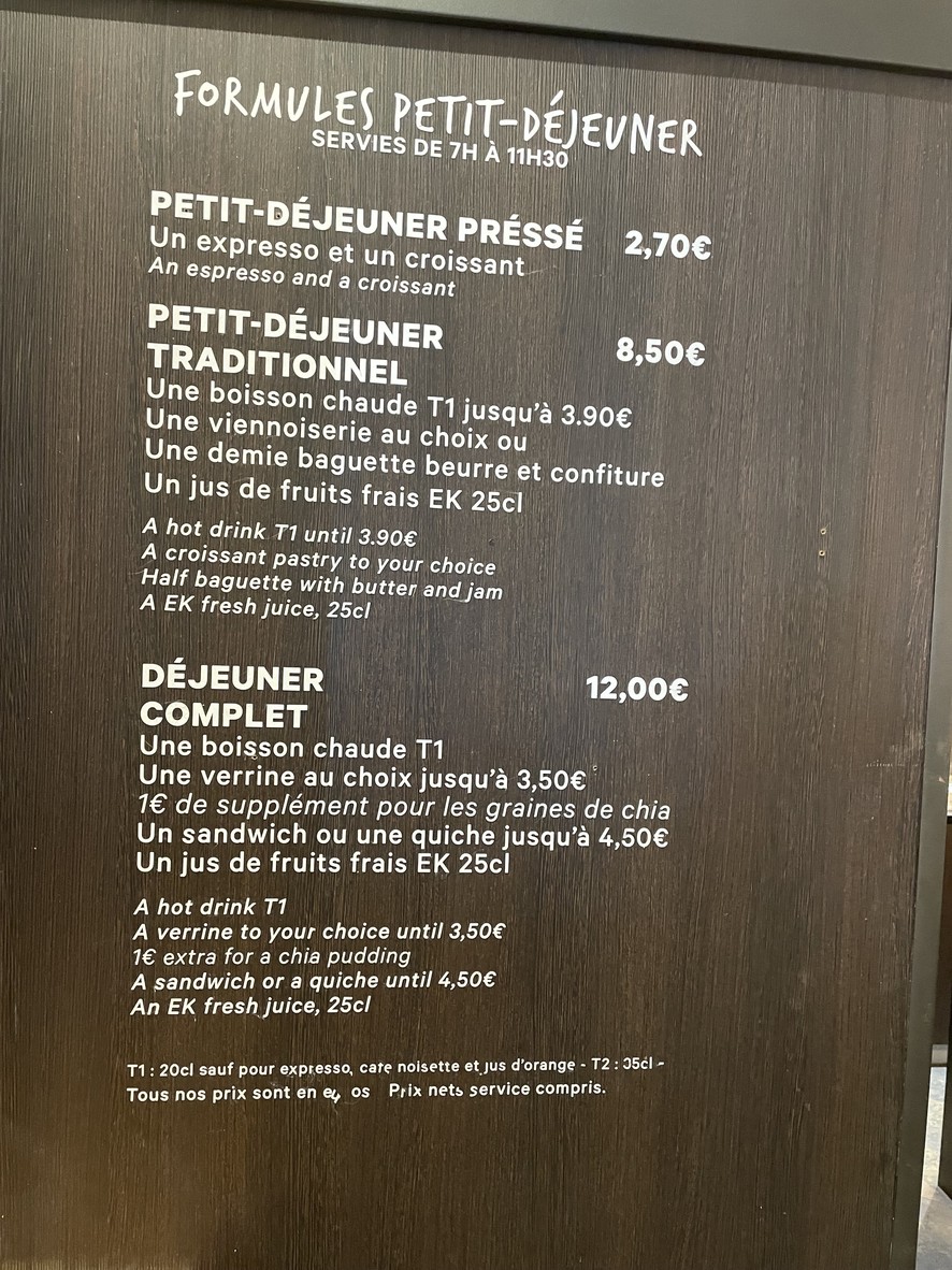 Boulangerie Eric Kayser - Duroc menu 2