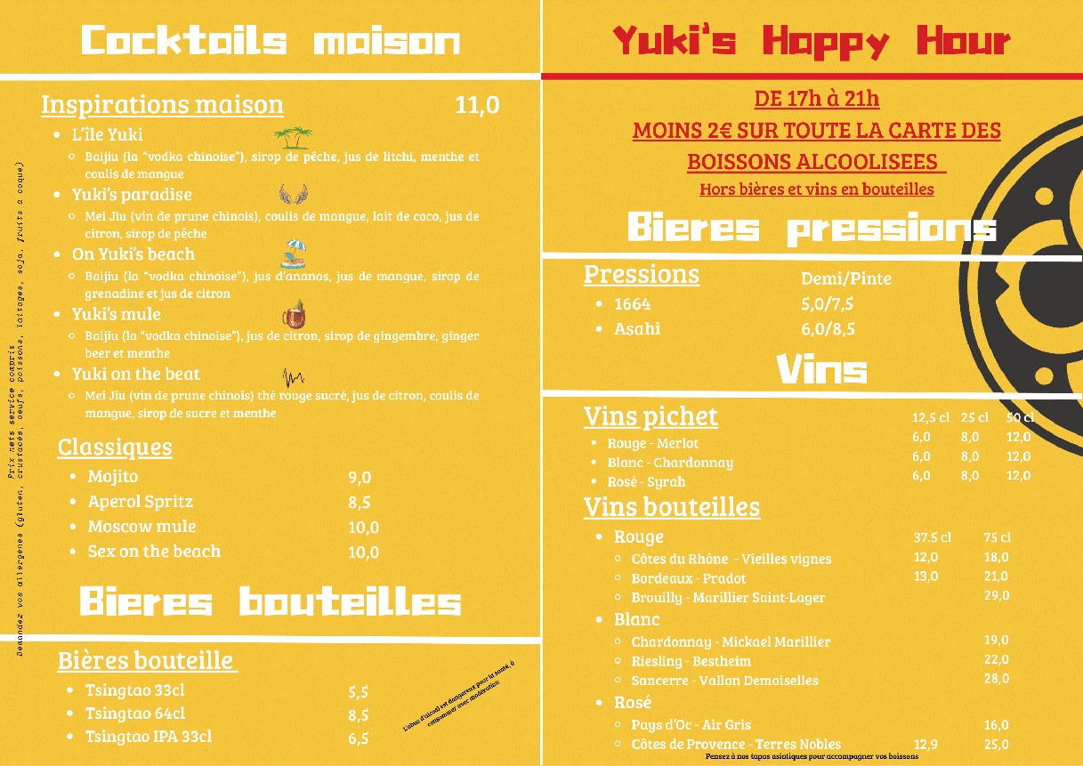 YUKI - Nouilles Fraîches menu 4