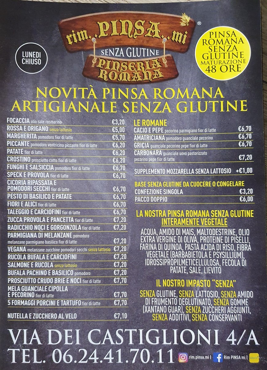 Rim...Pinsa...Mi menu 3
