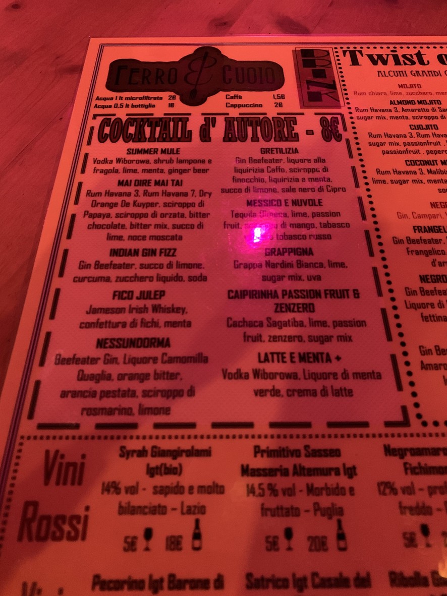 Angeli Rock menu 3