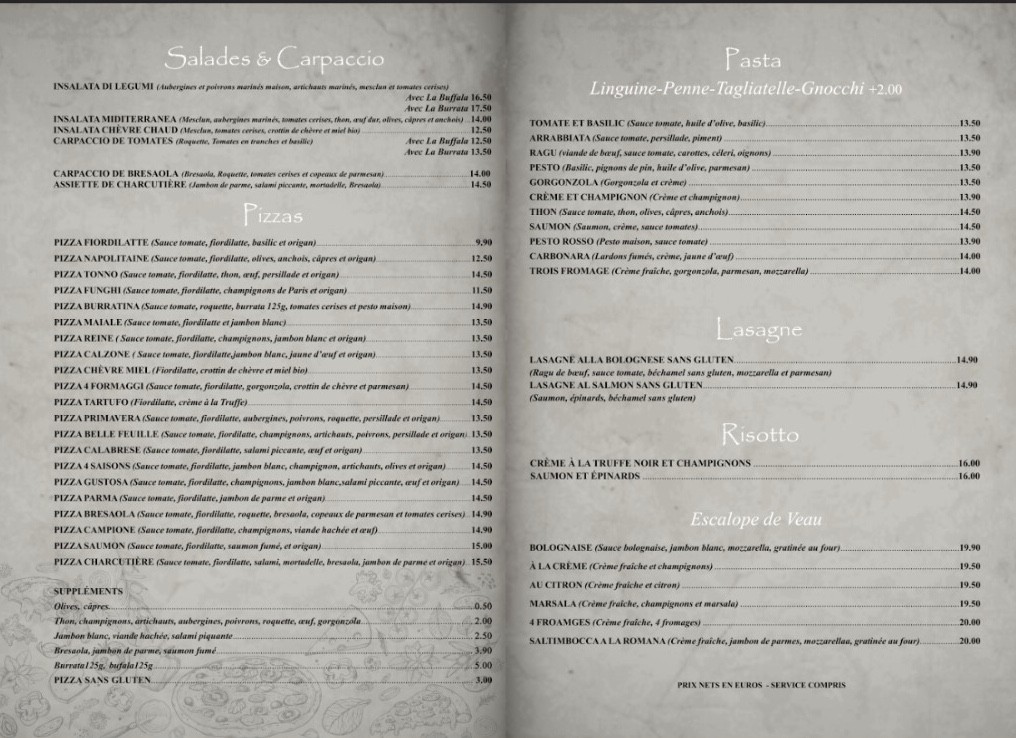 Pizzeria Saint Paolo menu 2