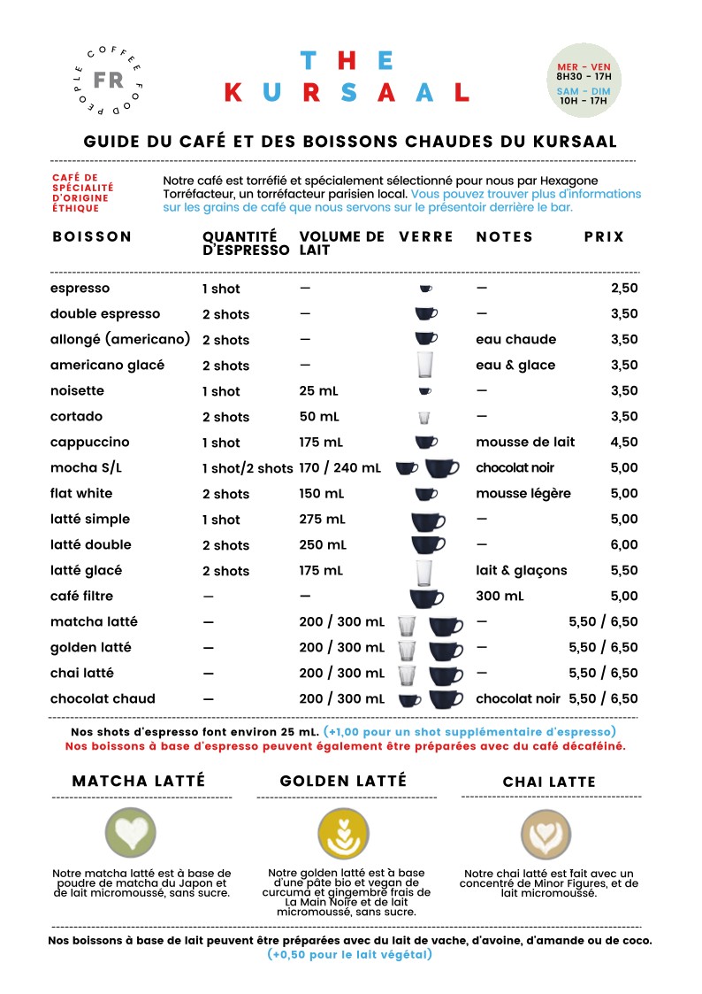 The Kursaal menu 1