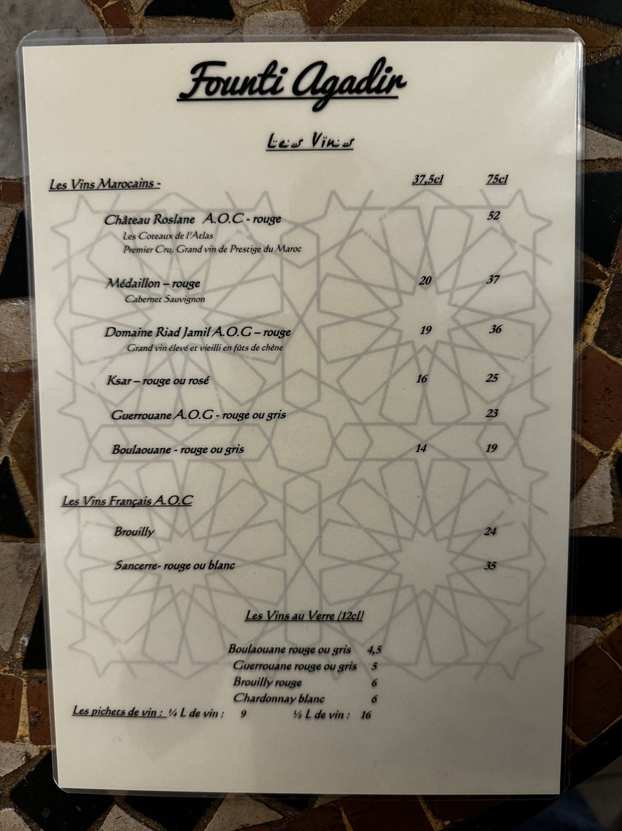 Founti Agadir menu 4