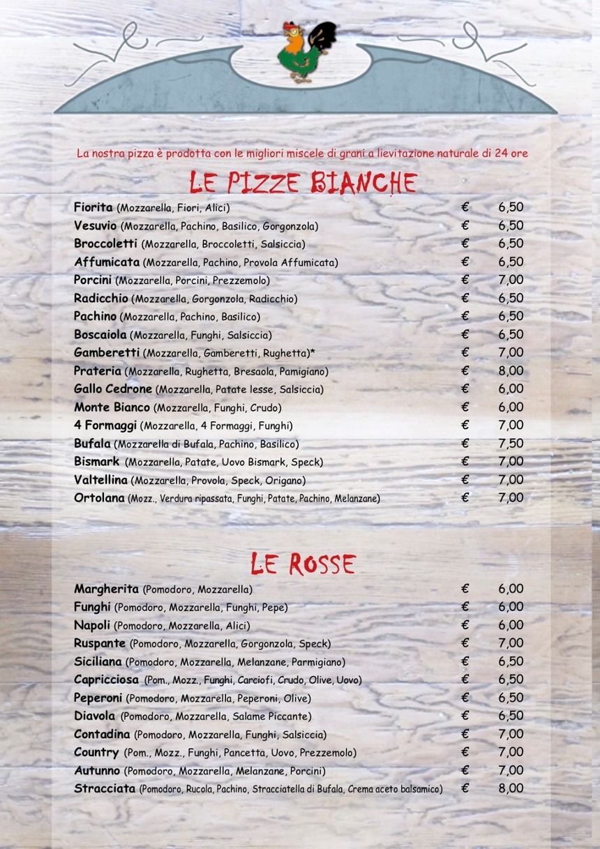Pizzeria - Bisteccheria Gallo Cedrone - Roma Nomentana menu 3