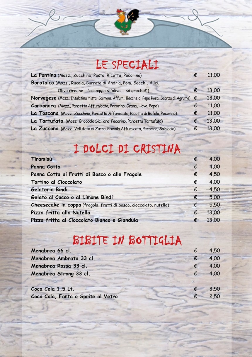 Pizzeria - Bisteccheria Gallo Cedrone - Roma Nomentana menu 4