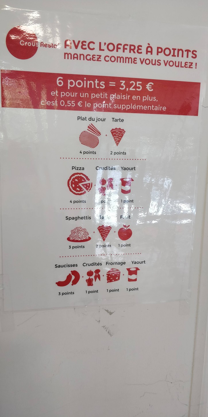 Restaurant Universitaire Châtelet menu 2