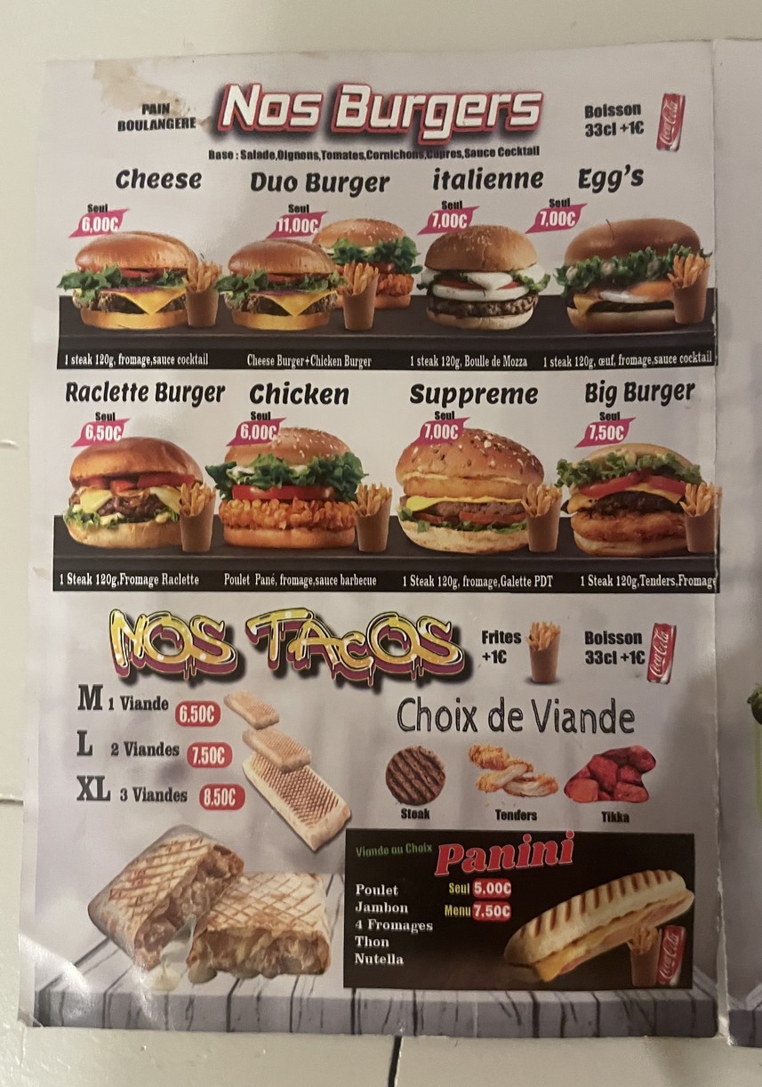 Palais d'Ivry menu 3