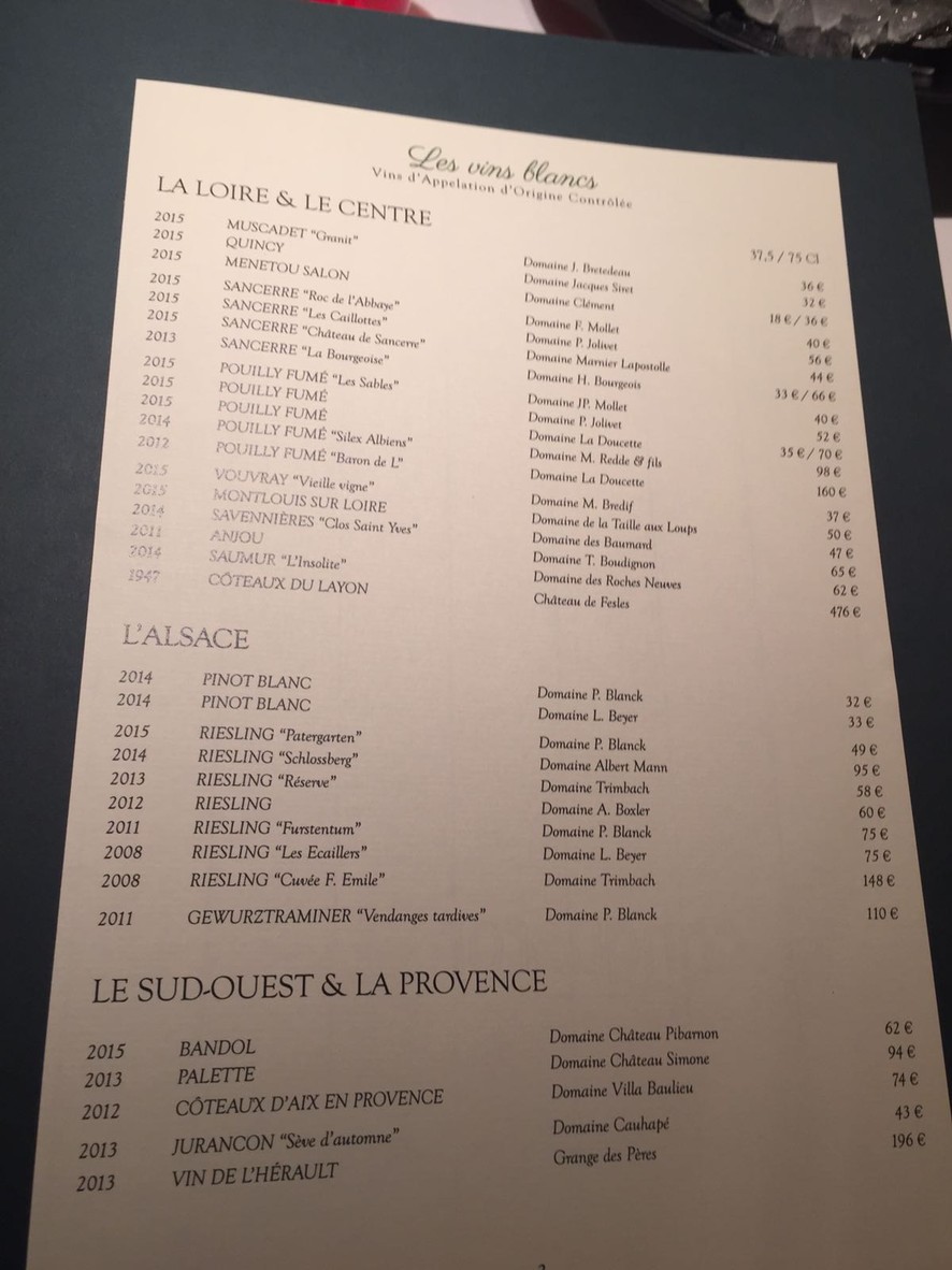 Dessirier menu 3
