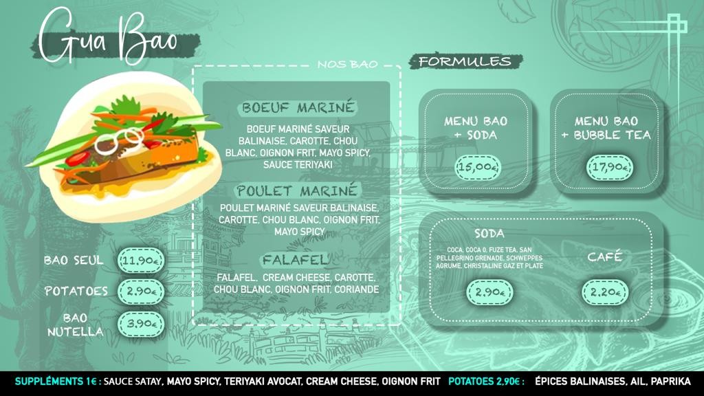 Bubble Bali - Poké Bowl - Gua Bao - menu 2