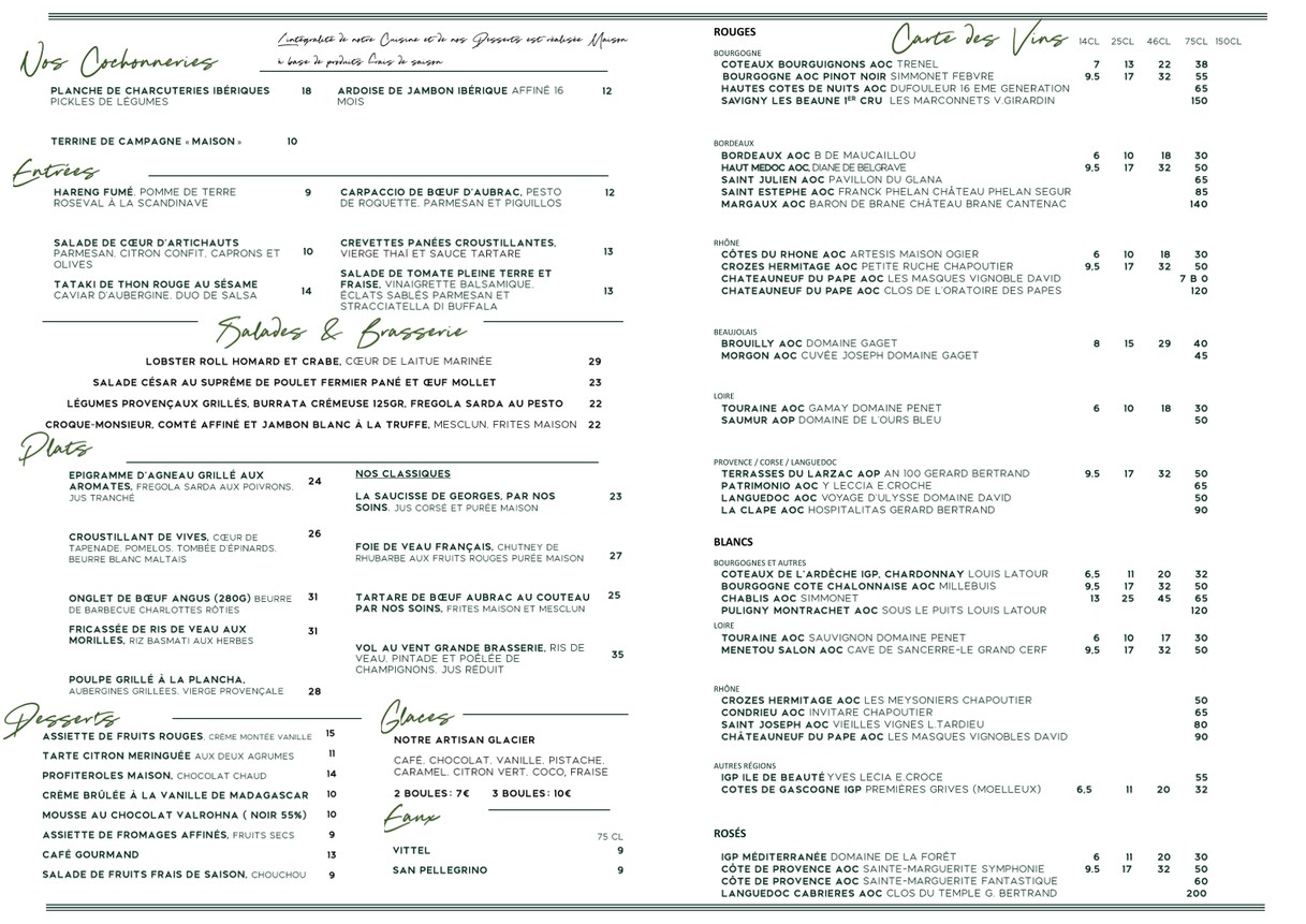 Maison Georges menu 2