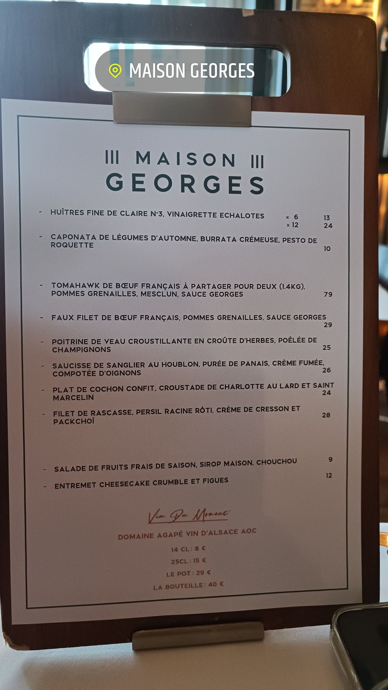 Maison Georges menu 3