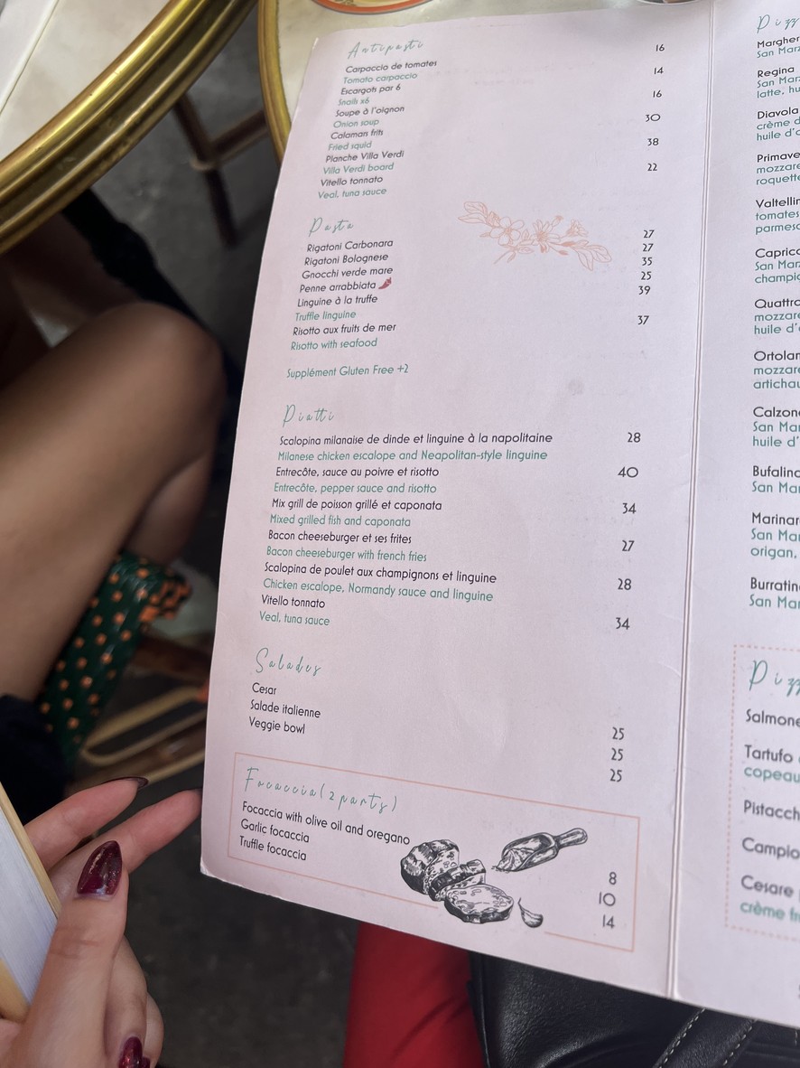 Villa Verdi menu 2