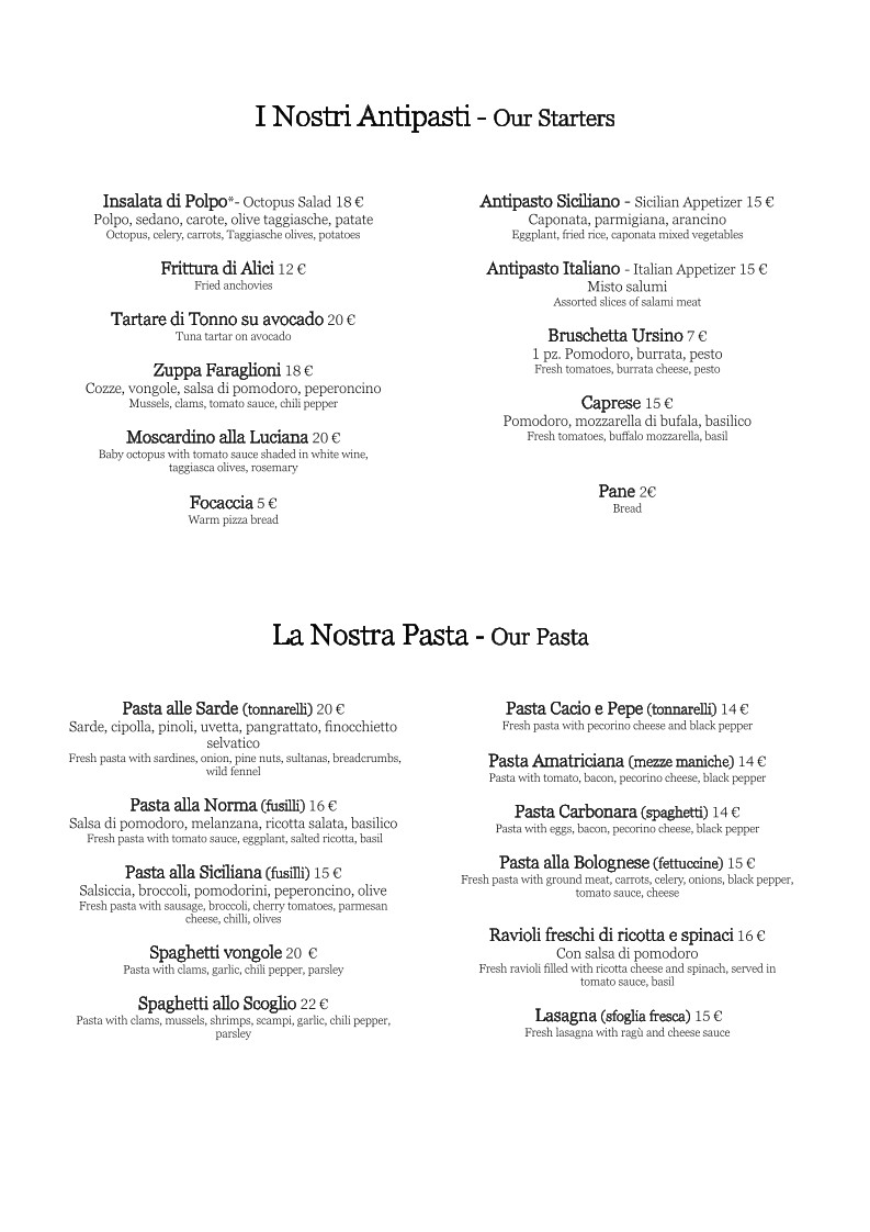 Elle Effe Restaurant menu 1