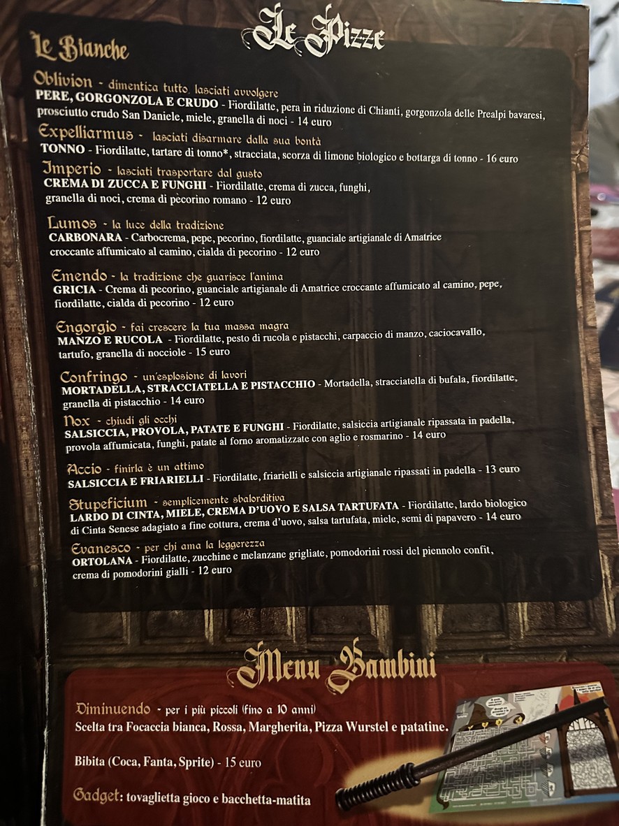 Incantum menu 2