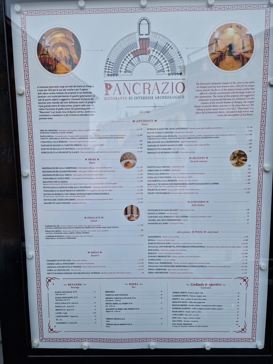 Ristorante Pancrazio dal 1922 menu 1