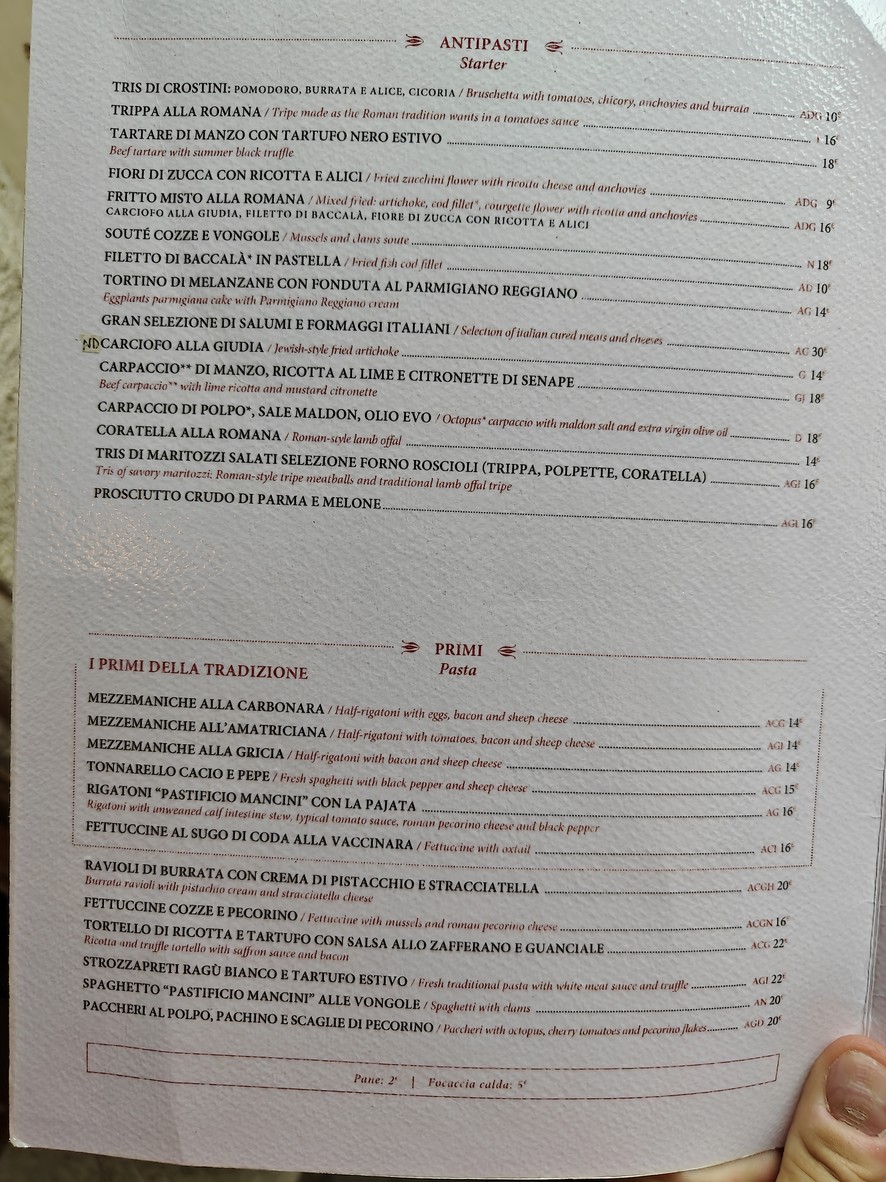 Ristorante Pancrazio dal 1922 menu 2