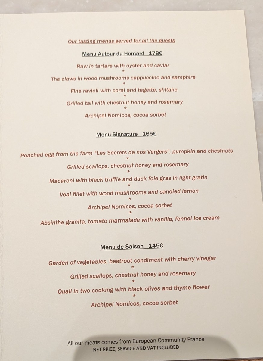 NOMICOS menu 1