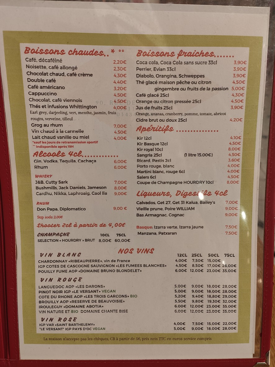 Le Petit Baiona menu 1
